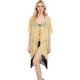 thumbnail image 1 of HAPPY BAY Women's Chiffon Summer Beach Open Front Maternity Beachwear Duster Kimono Cardigan XL-XXL Camel_AB783, 1 of 5