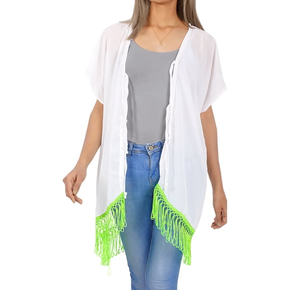 HAPPY BAY Women's Chiffon Summer Beach Open Front Maternity Beachwear Duster Kimono Cardigan for Women XL-XXL Forest_AB791