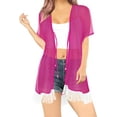 thumbnail image 1 of HAPPY BAY Women's Chiffon Summer Beach Open Front Maternity Beachwear Duster Kimono Cardigan for Women XL-XXL PInk_AB742, 1 of 5
