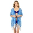 thumbnail image 1 of HAPPY BAY Women's Chiffon Summer Open Front Boho Beach Beachwear Duster Kimono Cardigan XL-XXL Blue_AB971, 1 of 4