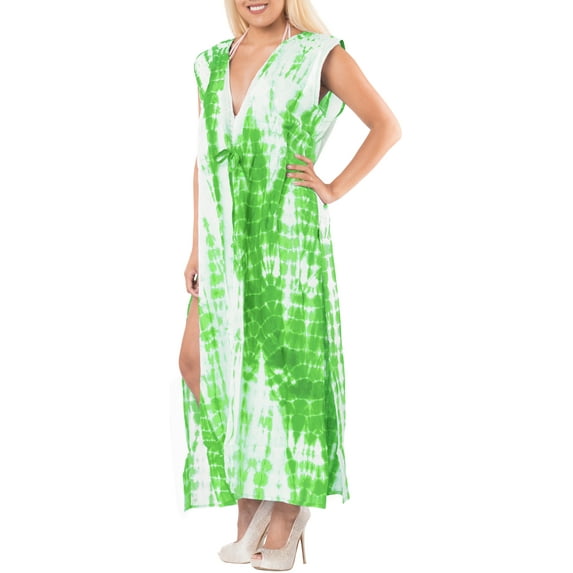 HAPPY BAY Women's Cotton Summer Beach Open Front Slouchy Kimono Beachwear Duster Cardigan for Womens L-XL Shamrock Green_AB829