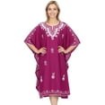 thumbnail image 1 of HAPPY BAY Women's Cover Ups Swimwear Ladies Swimsuit Coverup Beach Caftan Bikini Casual Summer Short Kaftans for Women 2X-3X Fuscia, Solid, 1 of 3