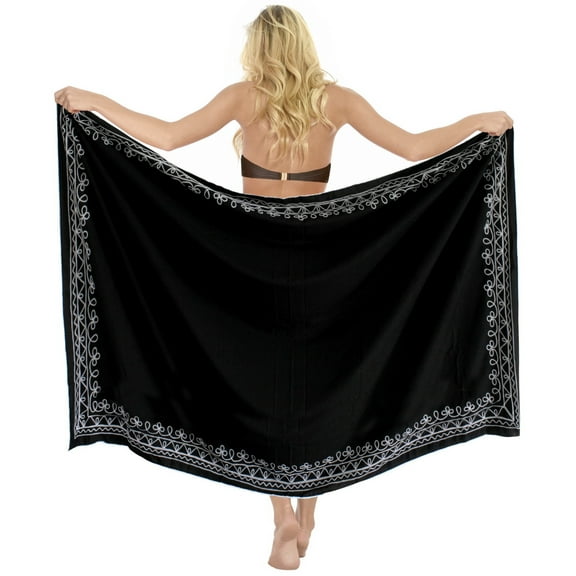 HAPPY BAY Women's Coverups Summer Wraps Bikinis Pareos Cover-up Beach Swim Cover up Swimwear Sarong Beachwear Pareo for Women One Size Coal, Solid