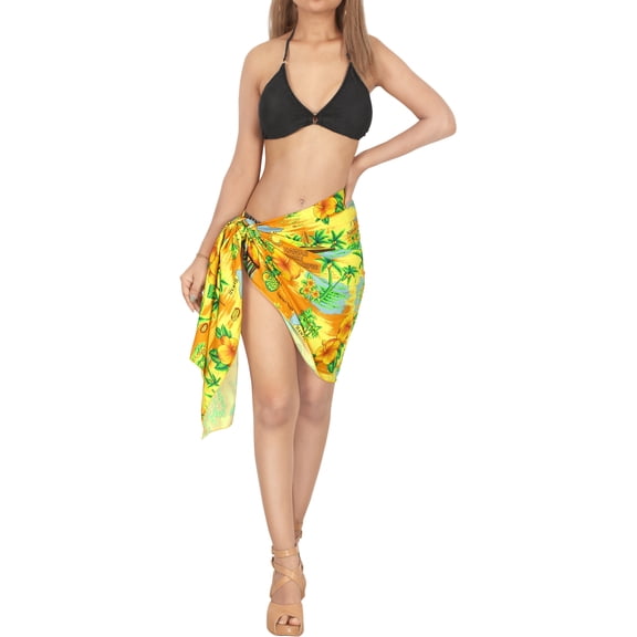 HAPPY BAY Women's Coverups Summer Wraps Bikinis Swim Cover up Swimwear Pareos Beach Cover-up Sarong Beachwear Pareo for Women One Size Orange, Floral