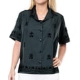 thumbnail image 1 of HAPPY BAY Women's Fashion Casual Button Down Short-Sleeve Hawaiian Shirt For Womens Blouses Holidays Beach Summer Ladies Tops M plus-size Grey_X451, 1 of 3