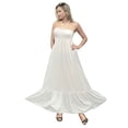 thumbnail image 1 of HAPPY BAY Women's Flare Tube Top Long Evening Dress One Size Xmas Snow White_O101, 1 of 2