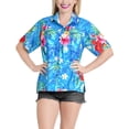 thumbnail image 1 of HAPPY BAY Women's Floral Beach Blouses Shirt TShirts Short Sleeve Button Up Dress Tops Tee Shirts Hawaiian Blouses for Women S Flower Aloha, Blue, 1 of 5