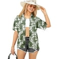thumbnail image 1 of HAPPY BAY Women's Floral Beach Hawaiian Blouse Shirt T-Shirt Blouses Short Sleeve Button Up Dress Tee Shirts Tops for Women S Palm Tree, Grey, 1 of 5