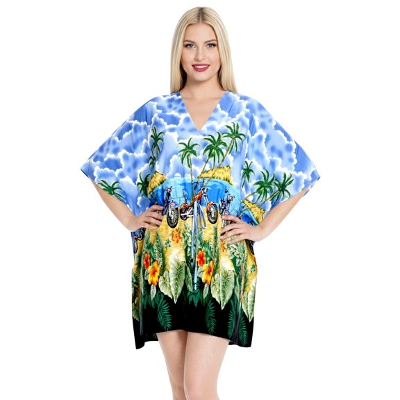 HAPPY BAY Women's Halloween Beach Bikini Bathing Suit Swimwear Swimsuit Coverup for women 3X-4X Royal, Pirate Skulls
