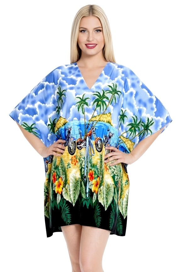 Women's Halloween Beach Bikini Bathing Suit Swimwear Swimsuit Coverup for women 3X-4X Royal, Pirate Skulls