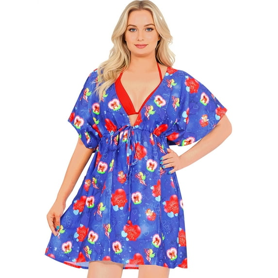 HAPPY BAY Women's Halloween Beach Dress Summer Swimwear Swimsuit Coverup For Women XL-XXL Lapis, Floral