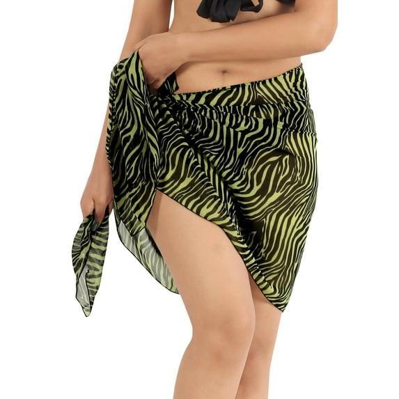 HAPPY BAY Women's High Waist Tie Beach Pareo Wrap Sarongs Short Cover Ups One Size Tawny, Animal