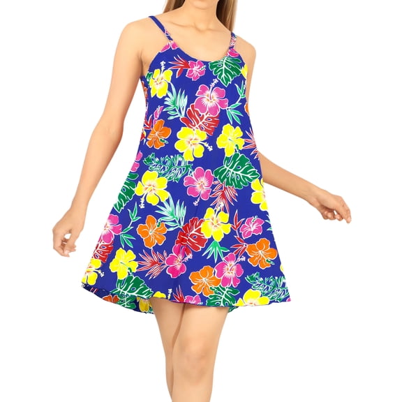 HAPPY BAY Women's Honeymoon Lounge Dress Slip Chemise 00 Hibiscus Aqua-AC55