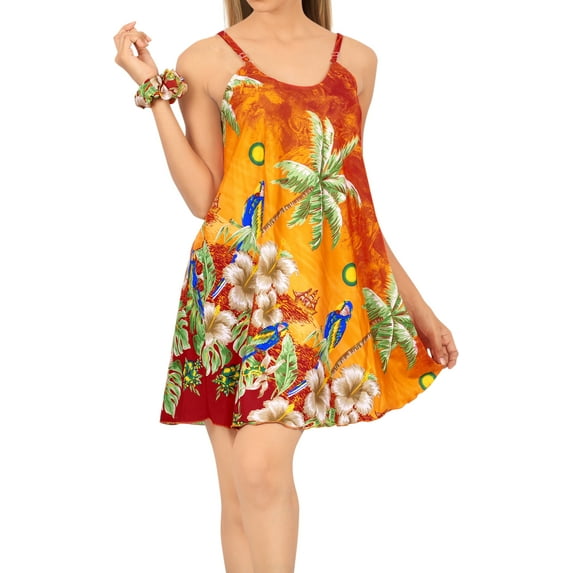 HAPPY BAY Women's Honeymoon Nightshirts Mini Slip Nighty 00 Orange-AC39