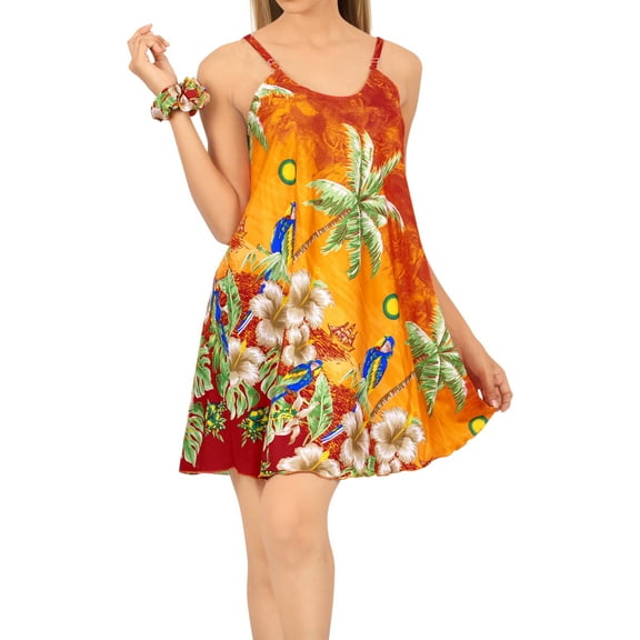 HAPPY BAY Women's Honeymoon Nightshirts Mini Slip Nighty 2-4 Orange-AC39