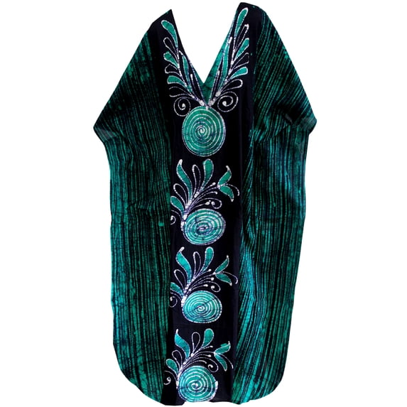 HAPPY BAY Women's Loose Caftan Long Muumuu Nightgown Loungewear Dashiki House Dresses for Women 2X-3X Style_D285_Green