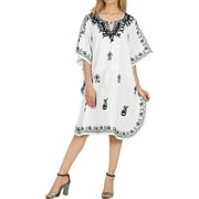 HAPPY BAY Women's Loose Caftan Mini Summer Housecoat 2X-3X 2690