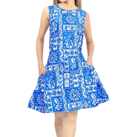 HAPPY BAY Women's Loose Casual Bathing Suit Swimwear Cover Ups 0-2 Dodger, Floral Hibiscus