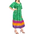 thumbnail image 1 of HAPPY BAY Women's Loose Fashion House Wear Swing Dresses 2X-3X Green, Tie Dye, 1 of 5