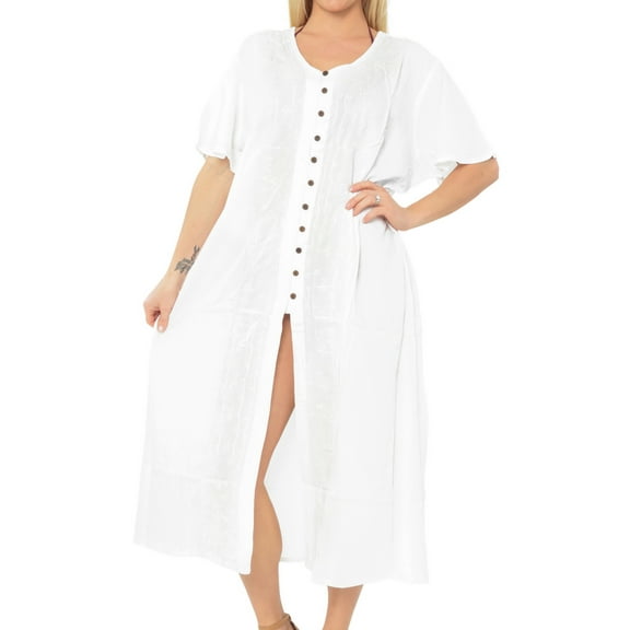 HAPPY BAY Women's Loose Holiday House Wear Beach Dresses 12-16 Snow White-AC915