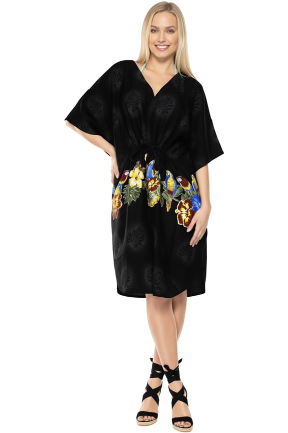 Women's Loungewear African Party Bathing Suit Cover Ups 2X-3X Sable, Tropical