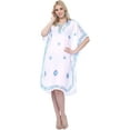 thumbnail image 1 of HAPPY BAY Women's Loungewear Casual Ladies Bikini Kaftan Beachwear Tunic Summer Vacation Coverup Mini Caftan for Women 2X-3X Ice Blue_AC769, 1 of 3