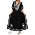 thumbnail image 1 of HAPPY BAY Women's Loungewear Loose Caftan Long Muumuu Nightgown 1X-2X Squid Ink_AC557, 1 of 4