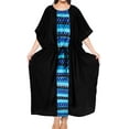 thumbnail image 1 of HAPPY BAY Women's Loungewear Oversize Caftan Long Boho Sleepwear 2X-3X Blue-AC615, 1 of 3