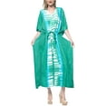 thumbnail image 1 of HAPPY BAY Women's Loungewear Relaxed Fit Caftan Maxi Robe Nightwear 2X-3X Green_B761, 1 of 6