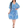 thumbnail image 1 of HAPPY BAY Women's Loungewear Relaxed Fit Caftan Mini Casual Sundress 2X-3X Sky, Hawaiian, 1 of 4