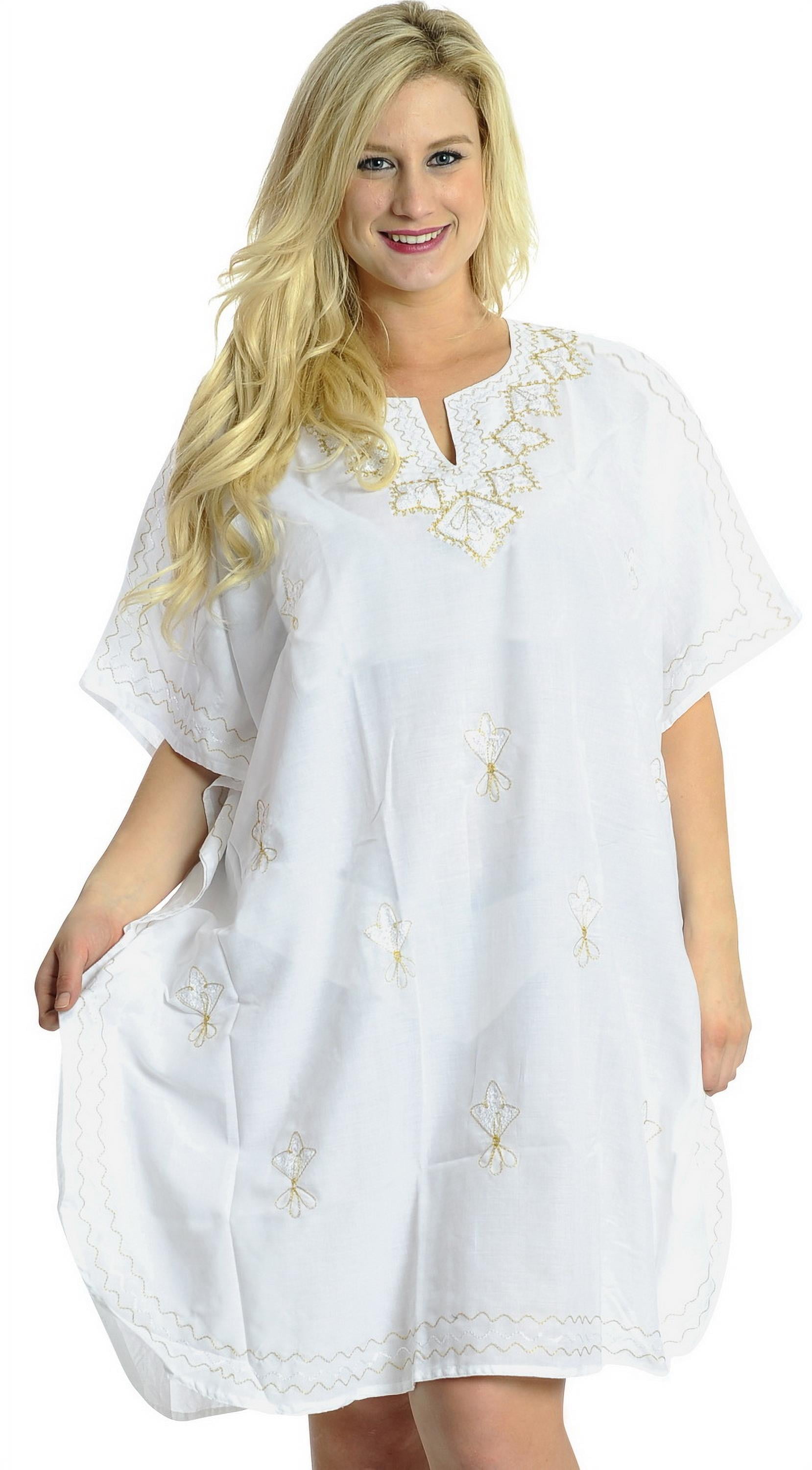 HAPPY BAY Women's Loungewear Solid Casual Relaxed Caftan Mini Cover Up