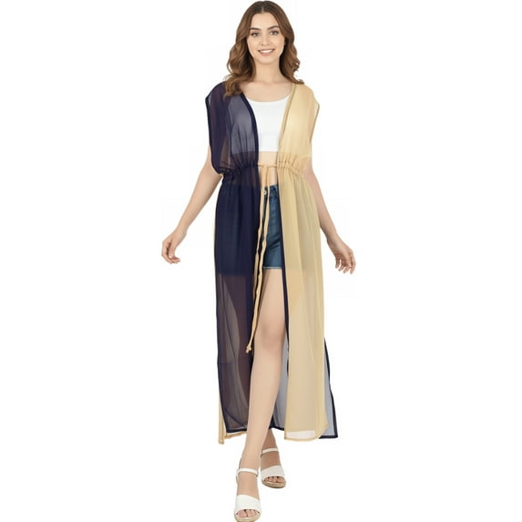 HAPPY BAY Women's Open Front Fashion Kimono Duster Cardigans M-L Beige-AB804