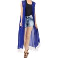thumbnail image 1 of HAPPY BAY Women's Open Front Lightweight Duster Kimono Cardigan M-L Blue Horizon_AB866, 1 of 4