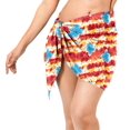 thumbnail image 1 of HAPPY BAY Women's Pareo Bikini Beach Wrap Skirt Mini Sarong Swimwear Cover Ups for Women One Size Short Red, Floral, 1 of 4