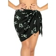 thumbnail image 1 of HAPPY BAY Women's Pareo Costumes Theme Party Casual Swimsuit Cover Up Sarong Mini Skirt Beach Wrap One Size Crossbones, Scary Black, 1 of 5