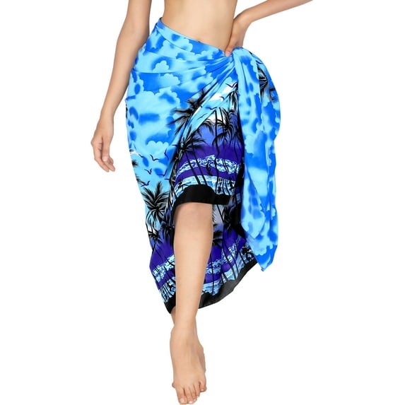 HAPPY BAY Women's Pareo Swimsuit Bikini Cover Ups for Swimwear Women Beach Wrap Sarong One Size Sky_AD278