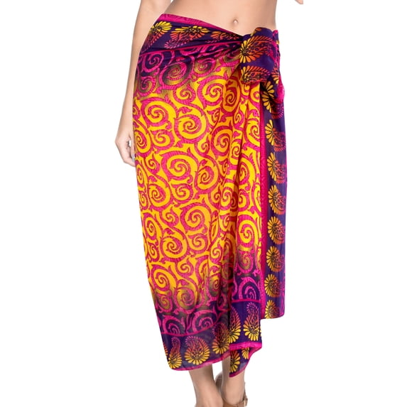 HAPPY BAY Women's Pareo Vacation Sarong Swimsuit Beach Wrap One Size Pink-F602
