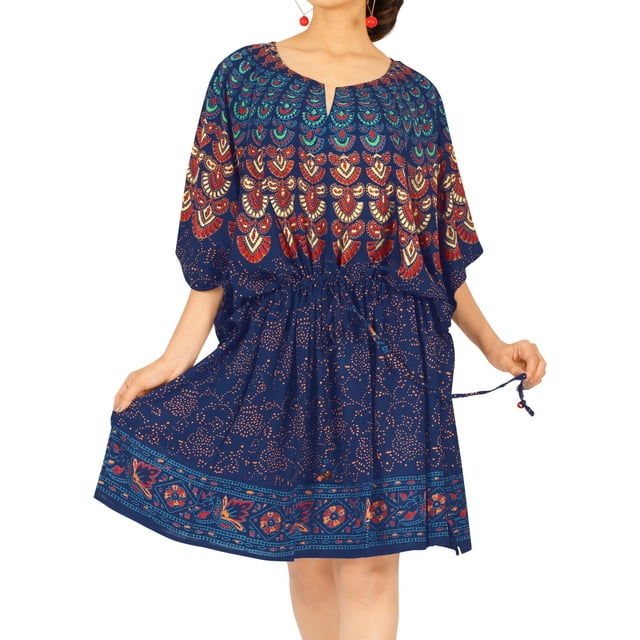 HAPPY BAY Women's Plus Size Bathing Suit Coverup Kimono 2X3X Lapis