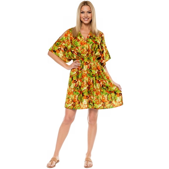 HAPPY BAY Women's Plus Size Fall Swimsuit Cover Ups 2X-3X Shamrock Green_AC65