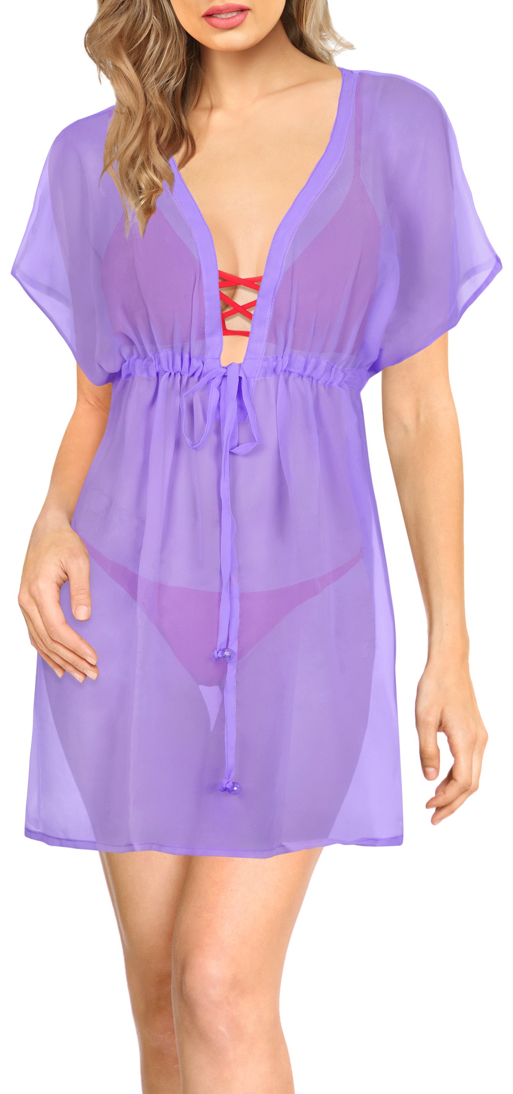 The Bay Plus Size Tops Outlet (HAPPY BAY Women's Plus Size Flowy Swimsuit  Cover-up Tops XL-XXL)