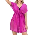 thumbnail image 1 of HAPPY BAY Women's Plus Size Holiday Swimsuit Cover Ups M-L Raspberry, Solid, 1 of 6