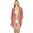 thumbnail image 1 of HAPPY BAY Women's Plus Size Open Front Kimono Duster Cardigan S Raspberry_AB910, 1 of 5
