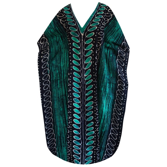 HAPPY BAY Women's Relaxed Fit Caftan Maxi Mumu Loungewear Dashiki House Dresses 2X-3X Green_D258