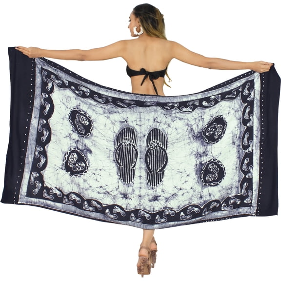 HAPPY BAY Women's Sarong Bikini Wraps Cover up Wrap Skirt Bathing suit Swimwear Swimsuit Beach Coverup for Women One Size Navy Blue_N937