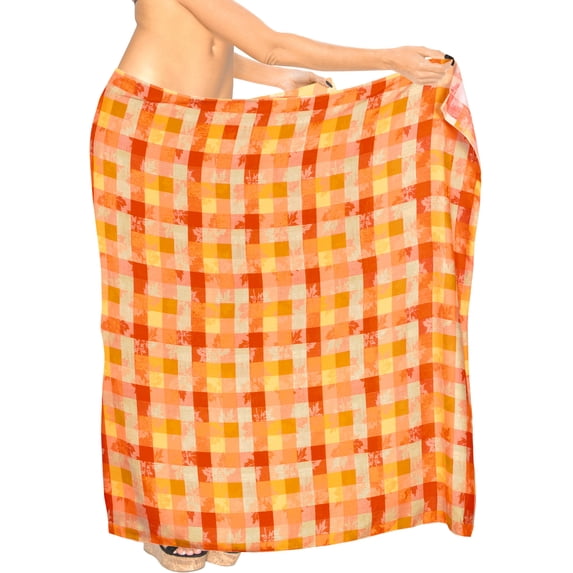 HAPPY BAY Women's Sarong Bikini Wraps Cover up Wrap Skirt Bathing suit Swimwear Swimsuit Beach Coverup for Women One Size Orange_Y824