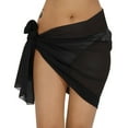 thumbnail image 1 of HAPPY BAY Women's Sarong Coverups Chiffon Swim Cover up Short Beachwear Summer Pool Beach Wraps Skirt Bikini Cover-ups One Size Plain, Black, 1 of 6