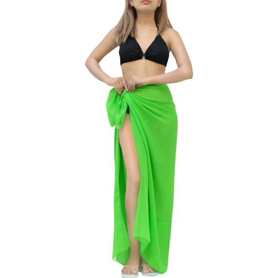 HAPPY BAY Women's Sarongs Coverups Women's Beachwear Summer Long Beach Wraps Skirt Swimwear Bikini Cover-ups Swim Cover up Bottom for Women One Size Shamrock, Solid