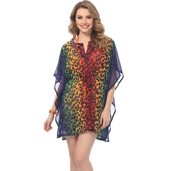 HAPPY BAY Women's Short Bathing Suit Swimwear Cover Ups M-L Colorful, Polka Dots