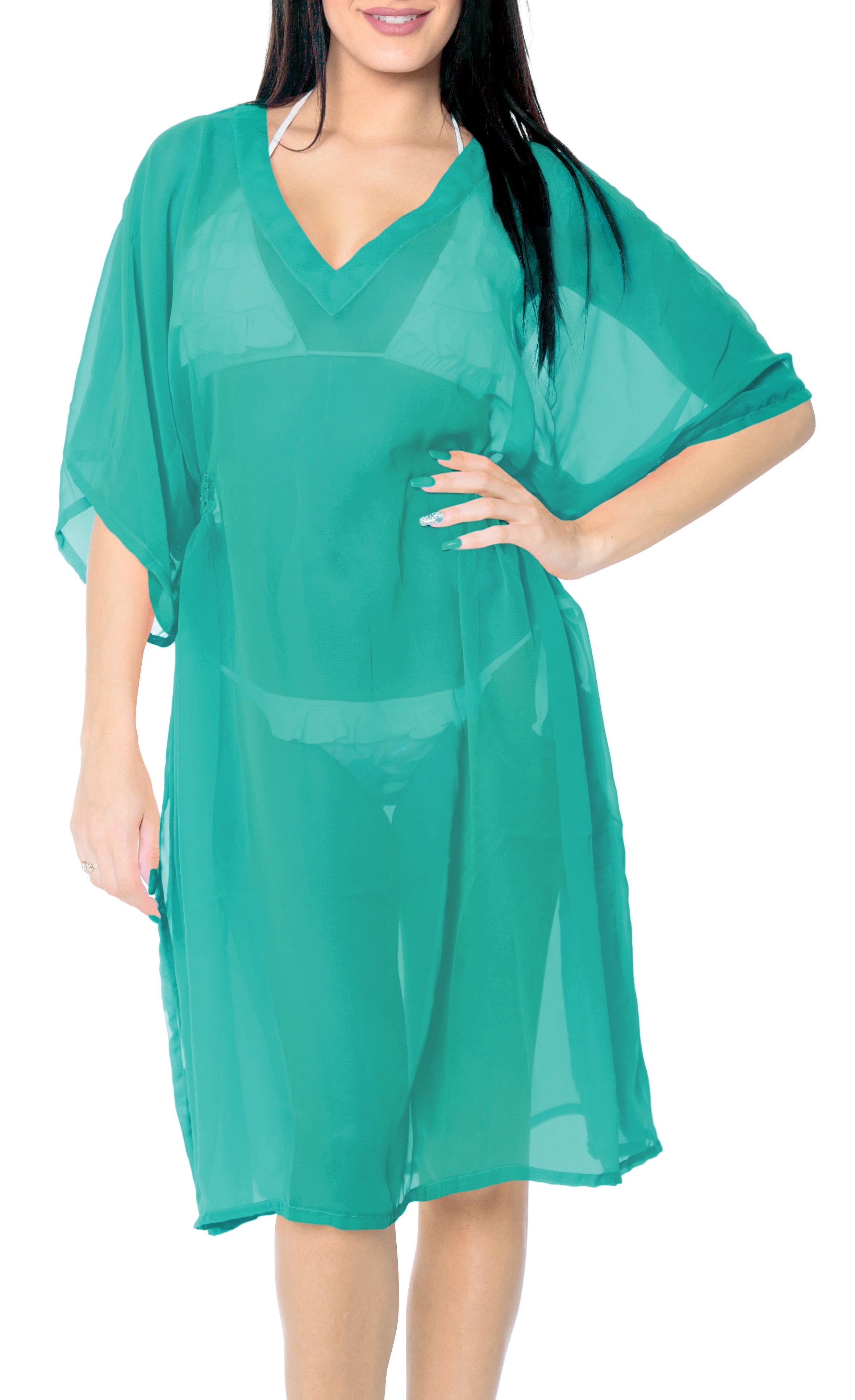 HAPPY BAY Women's Short Hawaiian Swimsuit Cover Ups 1X2X Shamrock