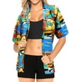 thumbnail image 1 of HAPPY BAY Women's Short Sleeve Summer Blouses Fashion Hawaiian Shirt Button Down Vacation Holidays Womens Tops And Blouses S Sunflower, Turtle, 1 of 4